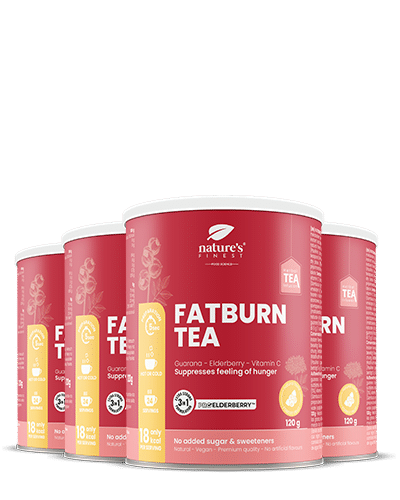 100% Οργανικό Τσάι Αδυνατίσματος , 4 X FatBurn Tea With ProElderberry™ , Μαριανός Σκώληκας και Βαλεριάνα , Vegan , από την Nature's Finest